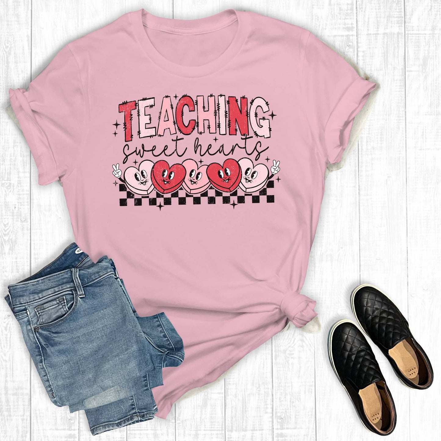 Retro Valentines Teaching Sweet Hearts Graphic Tee