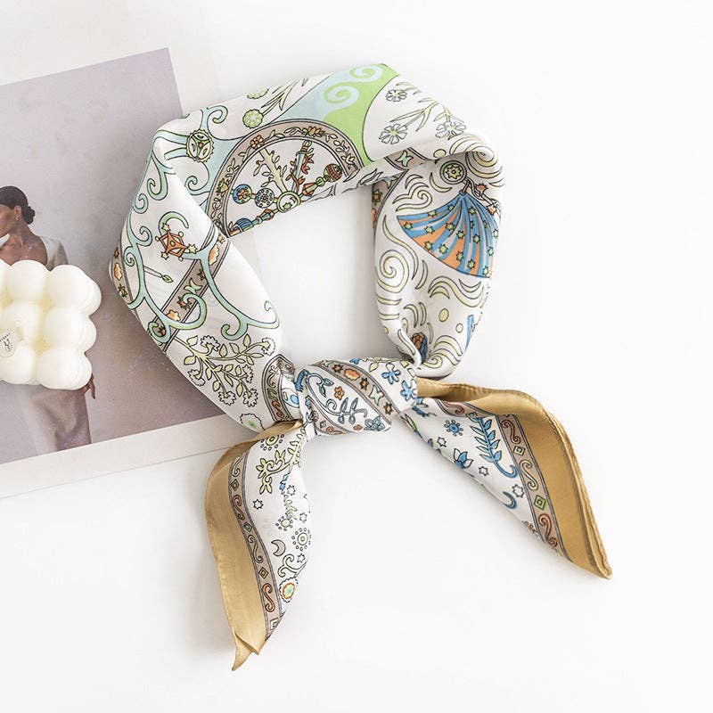 Scarvii - Vintage Pattern Square Scarf - 85 Local