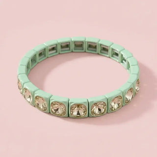 Enamel Stretch Bracelet - Small Gems - Zoe - Assorted Colors