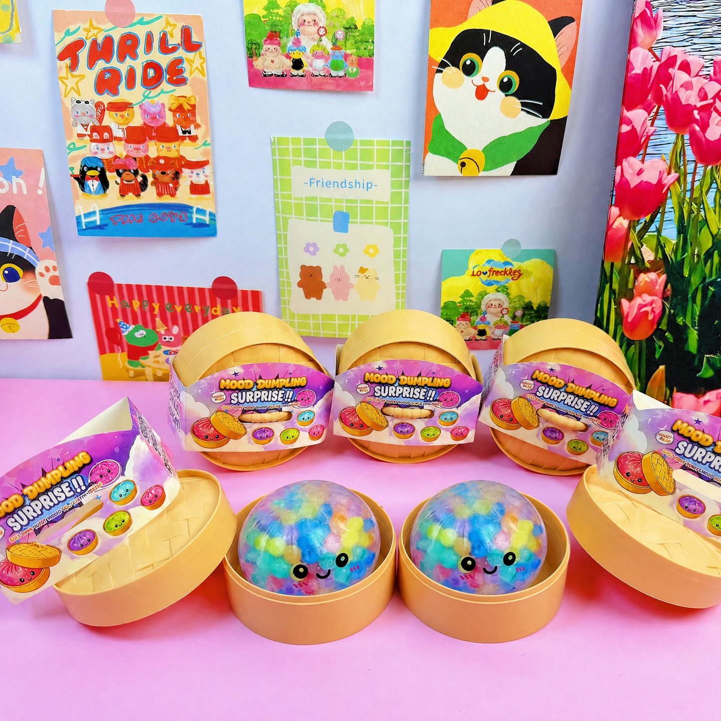 Dumpling Shape Squishy Toy Bead Filled Squeeze Fidget Toy