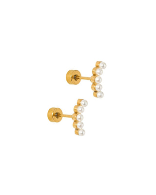 Screwback Stud Earrings - Abigail - Pearl