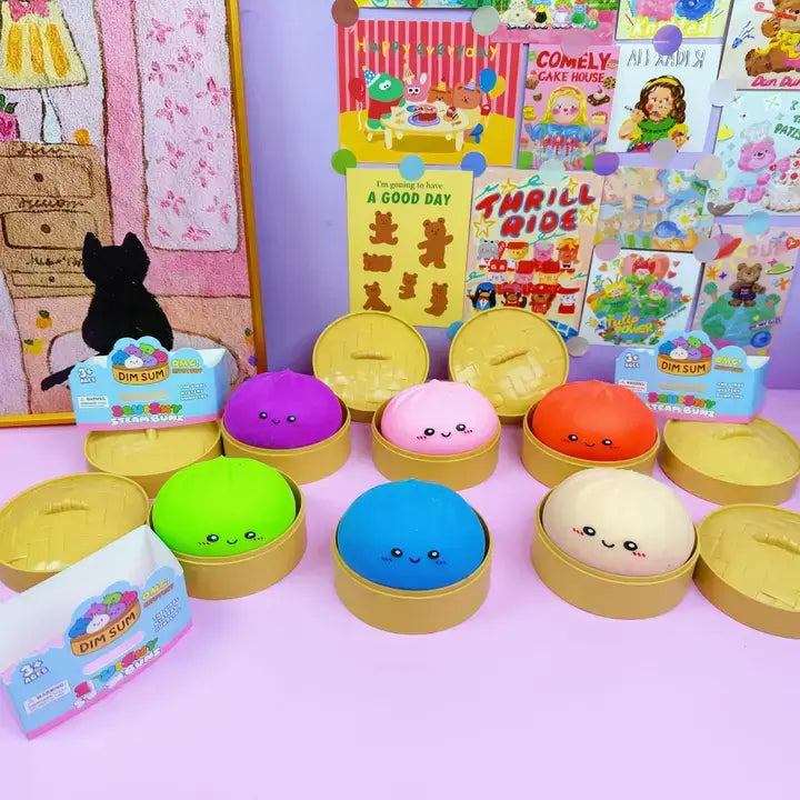 Colorful Dumpling Shape Squishy Toy Soft Squeeze Stress Toy