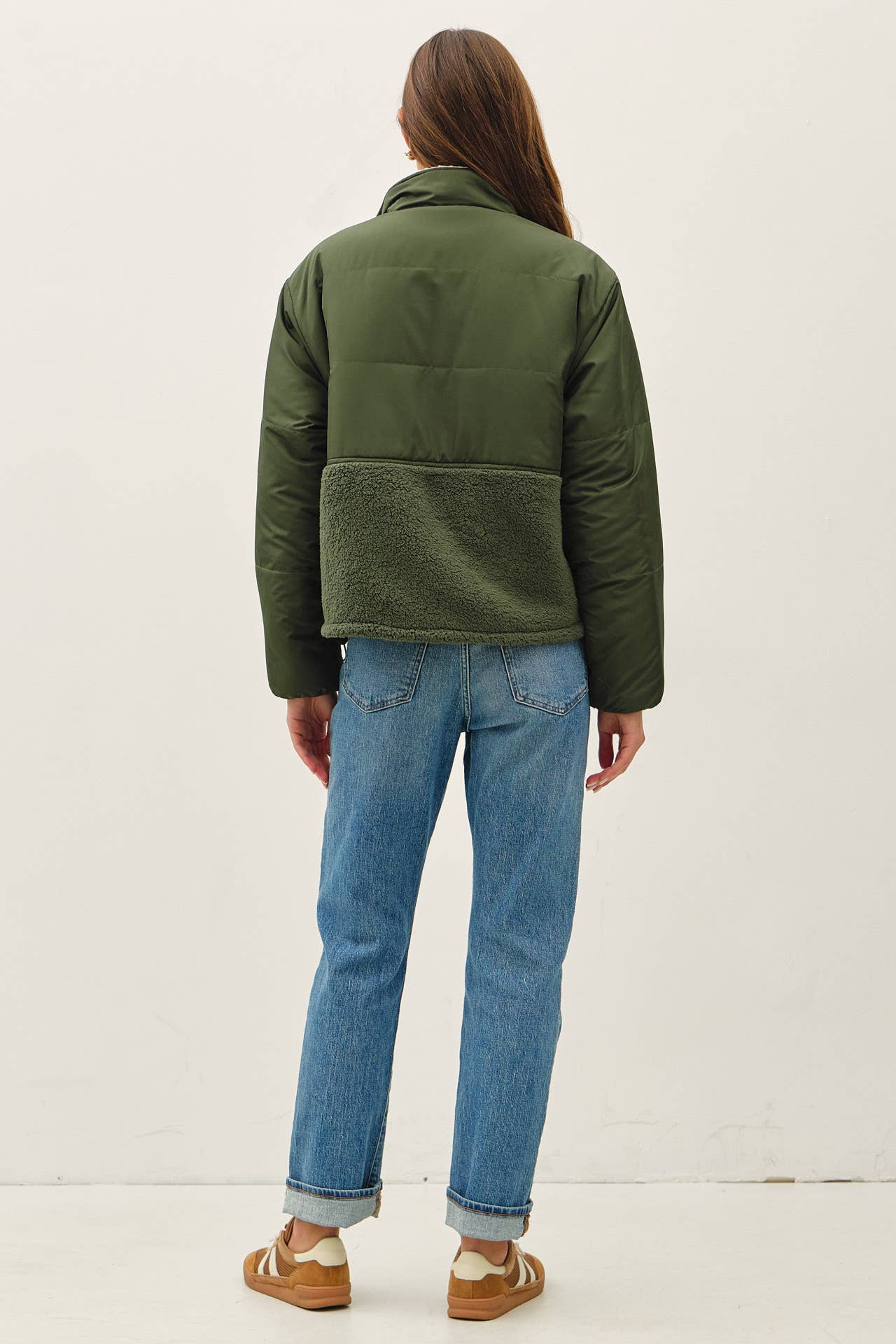 RIVERSIBLE SHERPA BLOCK PUFFER