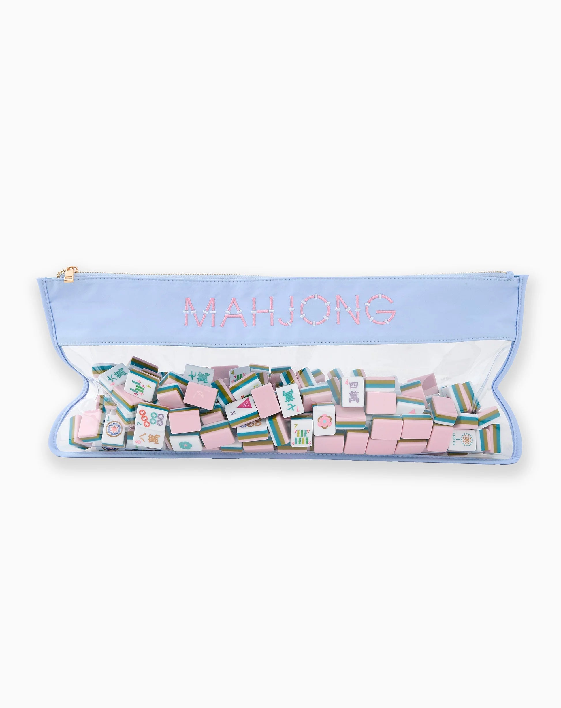 Light Blue Bamboo Mahjong Bag