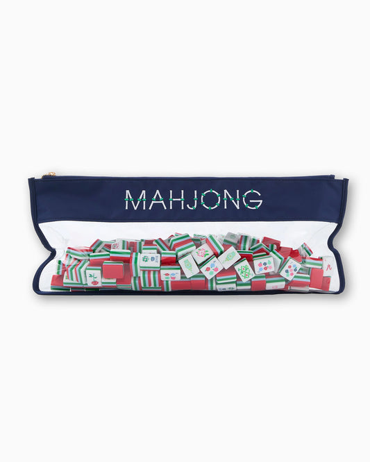Navy Bamboo Mahjong Bag