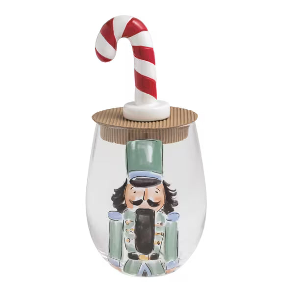 Green Nutcracker Wine Glass