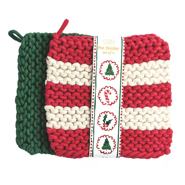 Red Stripe Pot Holder