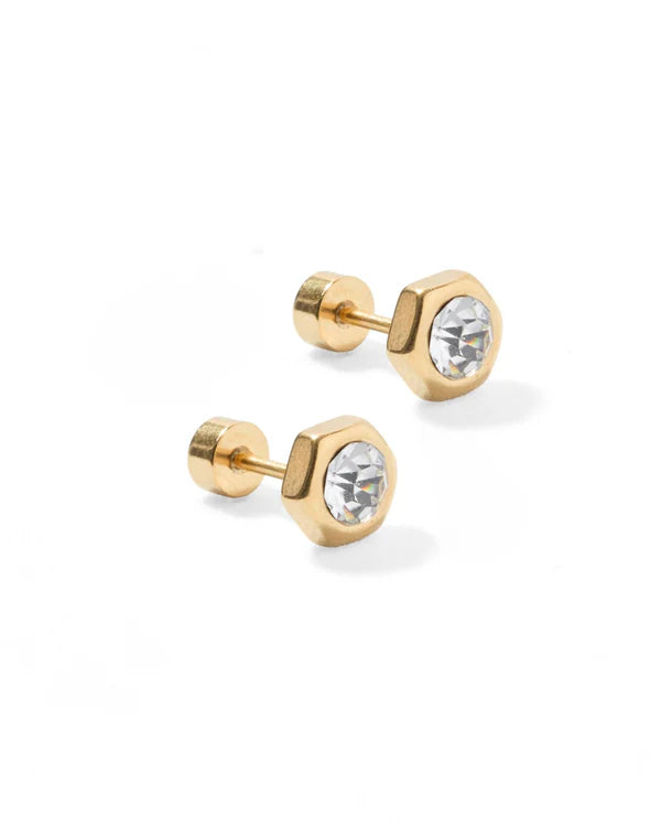 Addison Clear Gold Earings