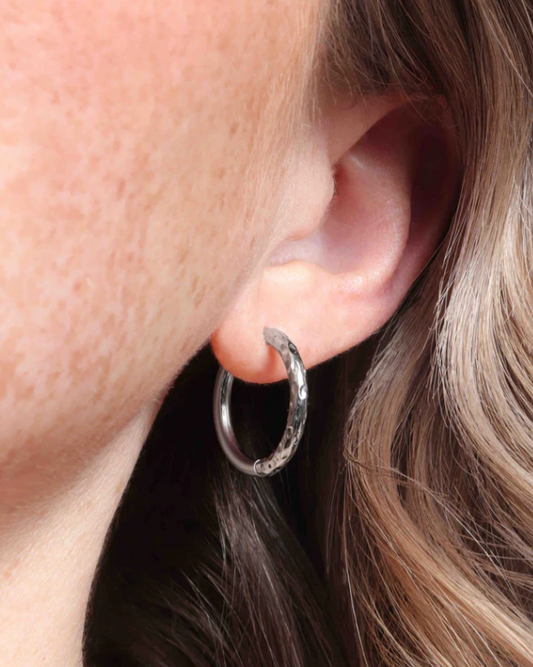 Tara Huggies 20mm Silver Rev
