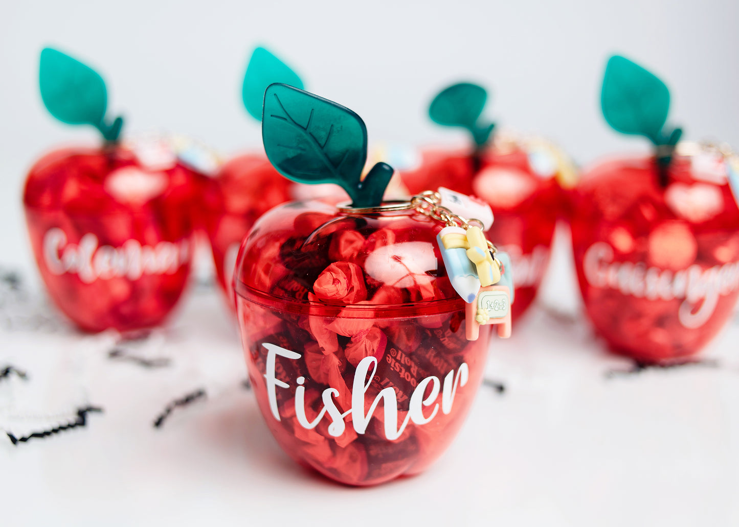 Personalized apple candy container