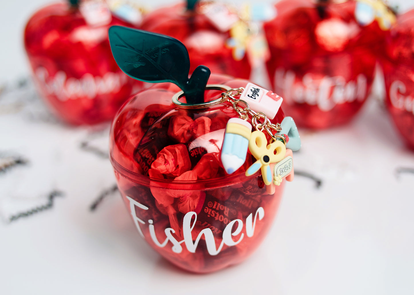 Personalized apple candy container